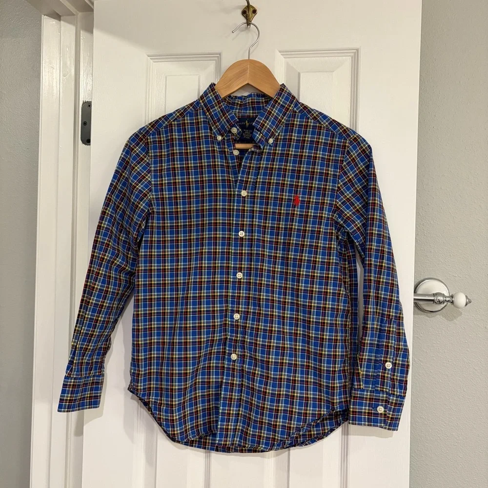 Ralph Lauren Multi-Color Plaid Boy’s Button Down Shirt Size 10-12